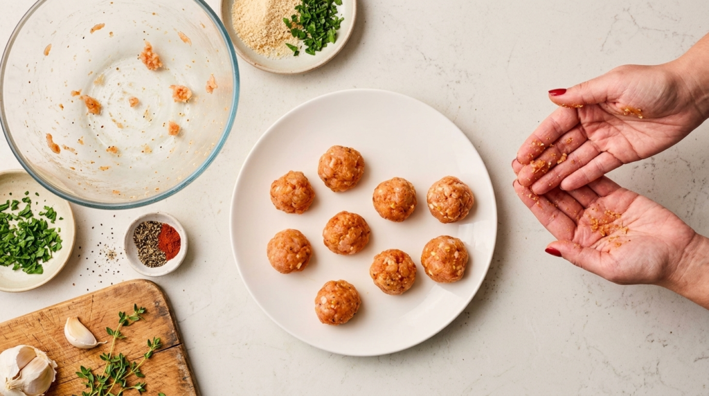 preparation of meatball