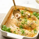 presentation of baked marry me chicken