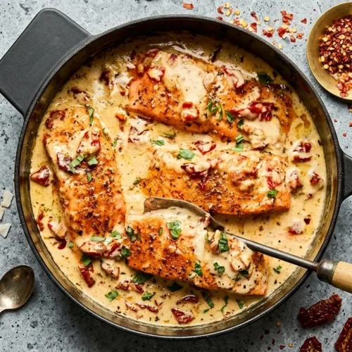 serving of marry me salmon