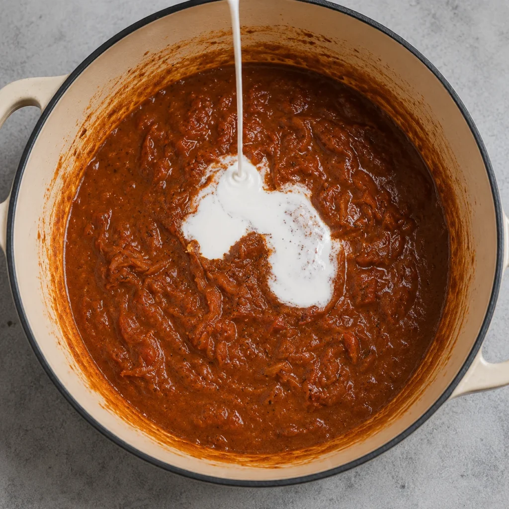 add cream in sauce