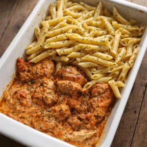 Grilled Marry Me Chicken: Char Marks, Creamy Tuscan Sauce, 40 Minutes 4 Sliced grilled marry me chicken with grill marks over pasta with creamy sun-dried tomato sauce