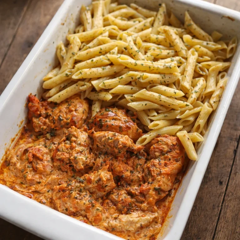 Sliced grilled marry me chicken with grill marks over pasta with creamy sun-dried tomato sauce
